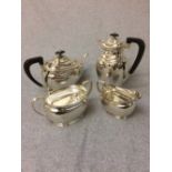 Good 4 piece hallmarked silver tea set, Sheffield 1922 (jug 3 yrs later date), 48 ozt