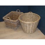 2 wicker log baskets