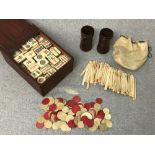 C19th Chinese ivory and bone marjong set, Provenance: lots 1001-1006: items from a local country