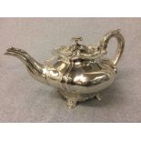 Newcastle hallmarked silver teapot, 1836, John Wright 24 ozt