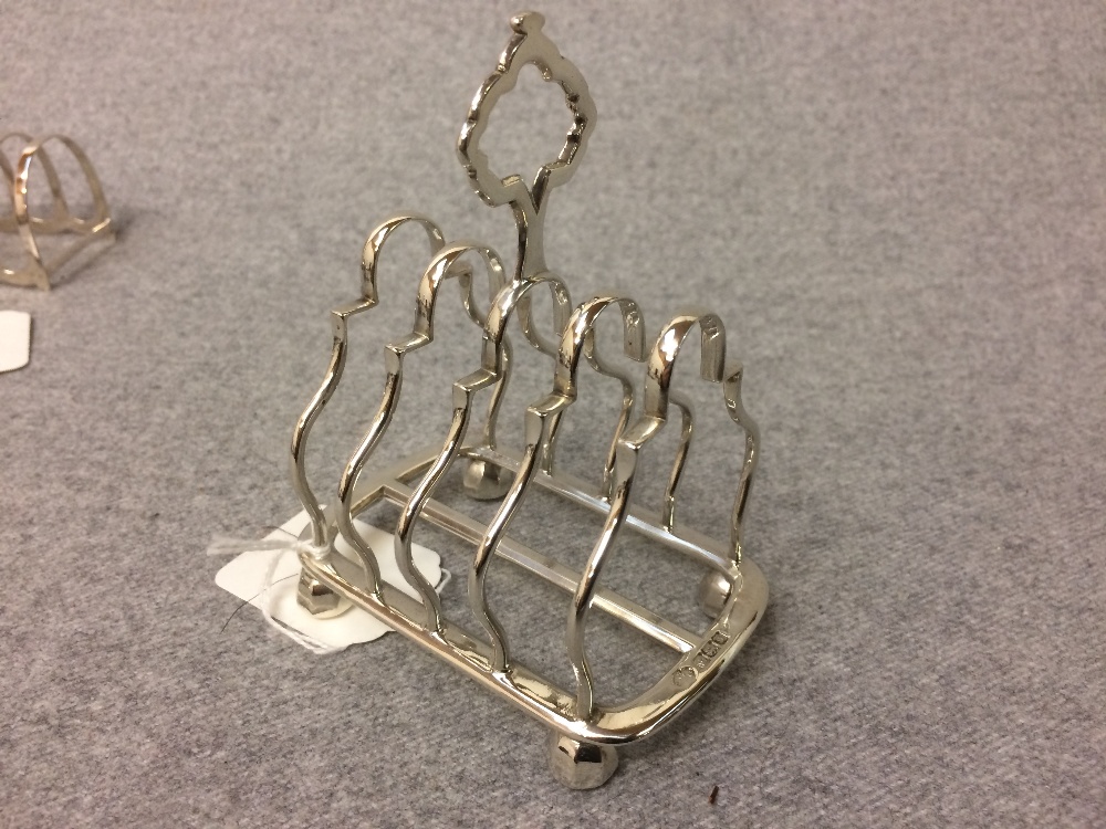 Hallmarked silver, 4 division, toast rack, Sheffield 1911