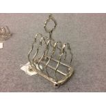 Hallmarked silver, 4 division, toast rack, Sheffield 1911