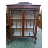 2 Edwardian glazed fronted display cabinets