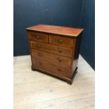 Georgian mahogany chest of 2 short & 3 long drawers 106H x 105W cm