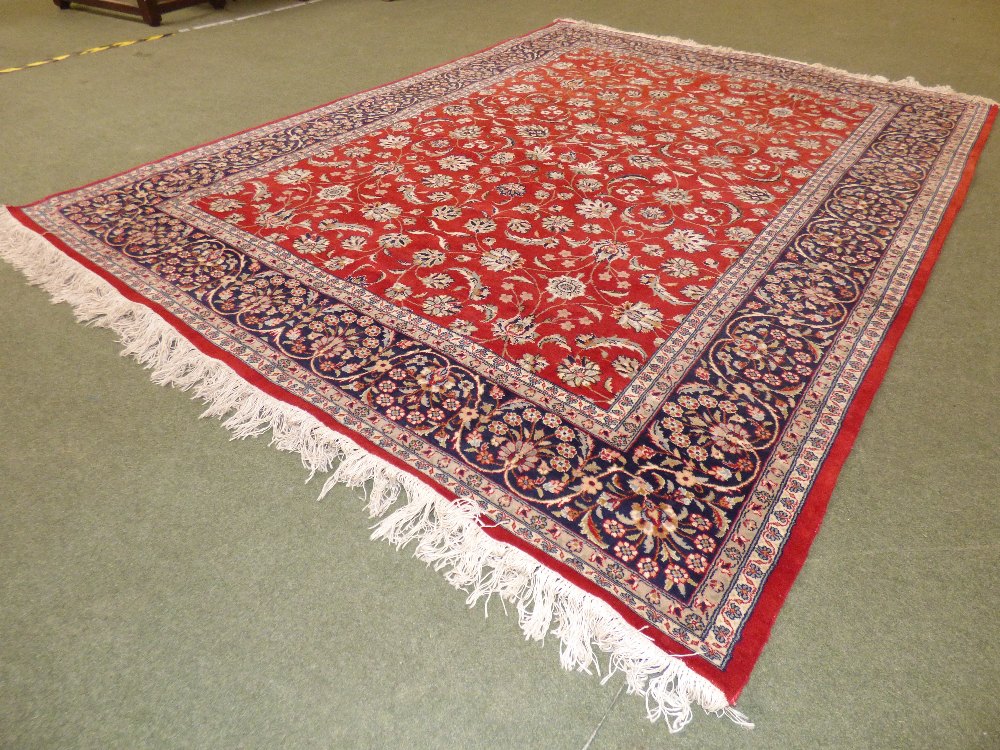 Persian oblong rug burgundy ground with all over geometric pattern and multi border 200 x 130 - Image 3 of 4