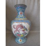 Chinese enamel vase, 37cm H (some damage) Please check condition before bidding