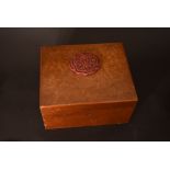Chinese ruyi head-inlaid cigar box, 24.2cm wide. Please check condition before bidding
