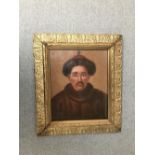 Oil on board, portrait of Chinese Emperor Qianlong, 22x17.5cm Please check condition before bidding