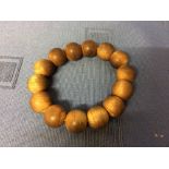 Chinese wooden beaded bracelet Please check condition before bidding