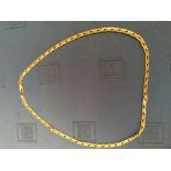 A chain, of fetter and one link, indistinct marks, 55.5cm long, 26g gross