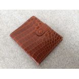 Brown crocodile folding wallet