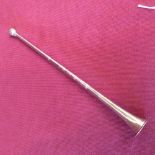 Hallmarked silver candle snuffer in the form of a hunting horn