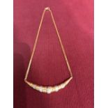 14ct gold & diamond set necklace, 12g