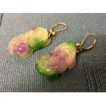 Chinese jade earrings Please check condition before bidding