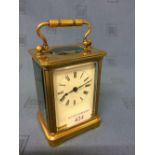 Small brass carriage clock, 11 cm H