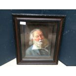 An oil painting portrait of renowned American poet 'Walt Whitman', 24.5 x 19 cm