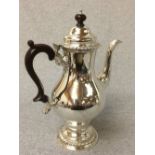 Good hallmarked silver coffee pot, London 1968, 29 ozt