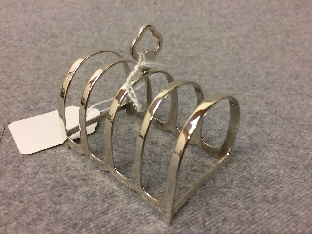 Hallmarked silver 4 division toast rack