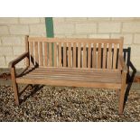 Cotswold teak straight back bench, 60 x 150 cm