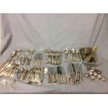 Qty of silver & silver plate, including napkin rings, and large quantity of flatware