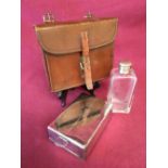 'Drew and Sons' canteen (flask & sandwich box in leather case)