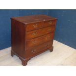 Georgian oak chest of 2 short & 3 long drawers on bracket feet 88H x 94W cm