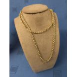 9 carat gold chain, of round Belcher links, 80cm long, 66.8g gross