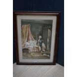 Victorian chromolithograph portrait of 'Lord Nelson saying his farewell to his daughter Horatia',