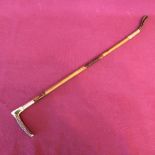 Ladies bamboo hunting whip with silver mounted collar