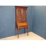 An Edwardian mahogany bureau bookcase, 202H x 75W cm