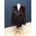 Ladies vintage dark brown waist length fur coat