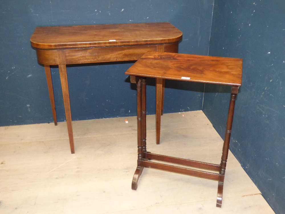 Victorian mahogany fold over tea table & Victorian mahogany occasional table