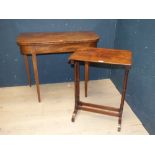 Victorian mahogany fold over tea table & Victorian mahogany occasional table