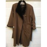 YSL l brown overcoat with brown fur lining & rain mac by L. Moser