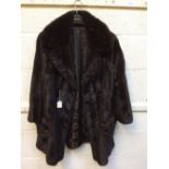 Ladies vintage dark brown waist length fur coat