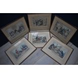 A set of 6 early C19th political satirical coloured prints, F&G