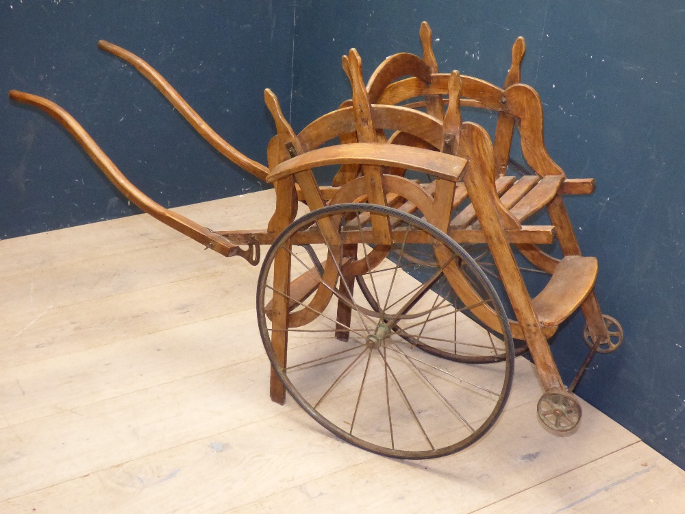 Victorian oak 2 wheel child's dog cart