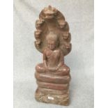 Large Chinese soapstone Buddha, 58cm H Please check condition before bidding