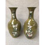 Pair Chinese vases, late C19th Famille Verte