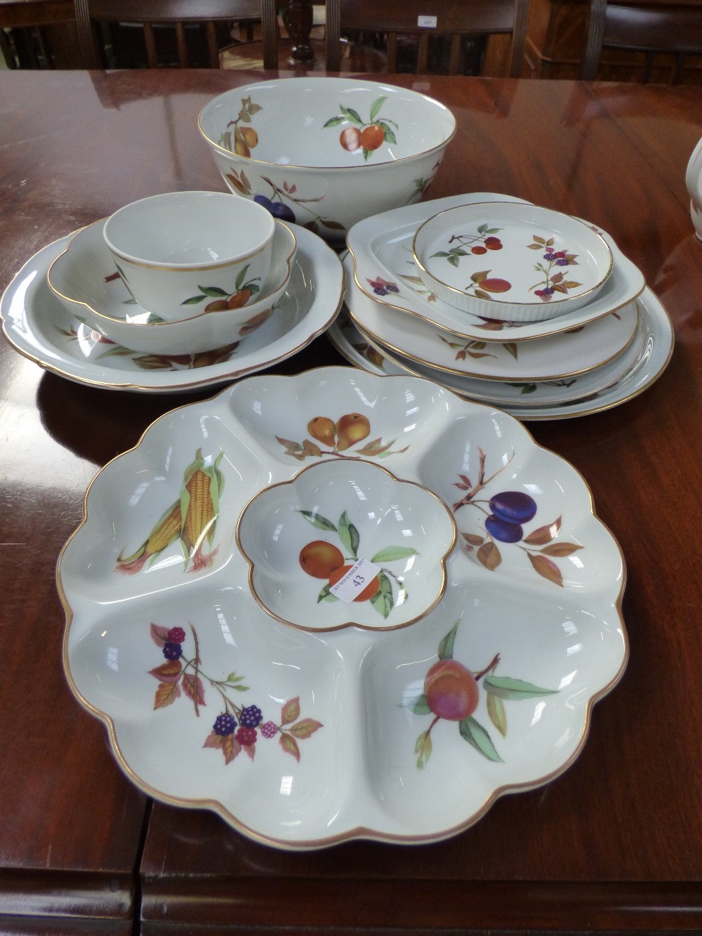 Qty of Royal Worcester Evesham pattern china, hors d'ouveres and other dishes & plates