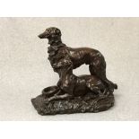 THOMAS FRANCOIS CARTIER (1879-1943) Fine quality, late C19th, bronze of 2 Afghan Hounds, signed