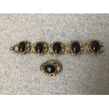Chinese silver & lapis lazuli bracelet & matching brooch set Please check condition before bidding