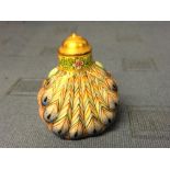 Chinese ceramic snuff bottle with peacock feathers Please check condition before bidding