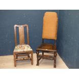 William & Mary style oak side chairs & Georgian oak side chair