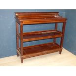 Edwardian mahogany satinwood inlay 3 tier buffet 102H x 122W cm