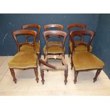 A set of six Victorian mahogany dining chairs (one AF)