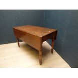 Mahogany drop leaf table on turned legs