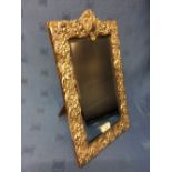 Hallmarked silver oblong framed bevelled dressing table mirror, London 1901, 38cm H