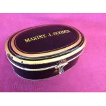 Wig tin by 'Ede and Ravenscroft' with painted name to top "Marine J. Sugden"