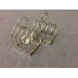 Pair of hallmarked silver, 4 division, toast racks